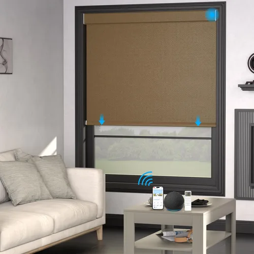 Vista 11 de MYshade Persianas enrollables personalizadas para ventana, persianas enrollables para ventanas con cable, bloqueo solar, protección de privacidad
