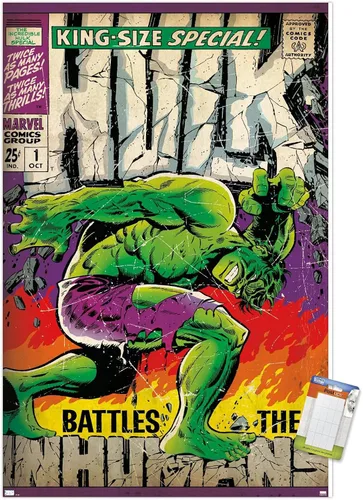 Vista 12 de Trends International Marvel Comics Hulk - Póster especial #1 para pared, 34 pulgadas de largo x 22.4 pulgadas, versión enmarcada en negro Versión