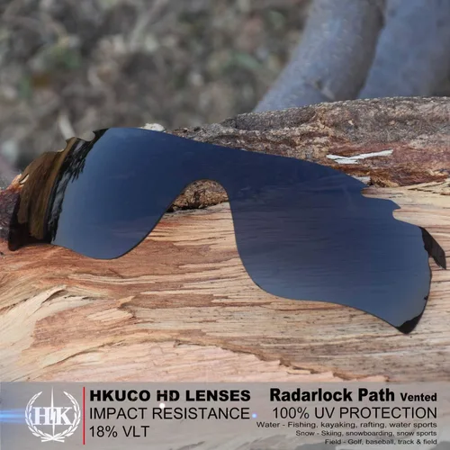 Vista 2 de HKUCO - Lentes de repuesto para gafas de sol Oakley Radarlock Path con ventilación, 2 pares, polarizadas