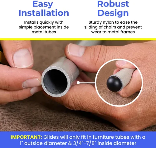 Vista 3 de Protectores redondos para patas de silla, se adaptan a 7/8 pulgadas de diámetro interior, protectores de piso de plástico para patas de silla