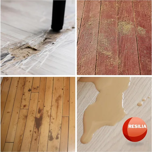 Vista 3 de Resilia - Protector para suelos de madera, antideslizante, transparente, vinilo plástico, Claro americano moderno.