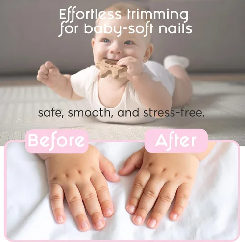 Vista 4 de Elan Baby Cortadora de uñas eléctrica, lima de uñas para bebé, lima de uñas segura y fácil para recién nacidos, bebés y niños pequeños, 6 cabezales