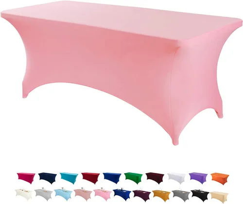 Vista 47 de Peomeise - Funda de mesa de elastano de 4 pies, mantel rectangular elástico de elastano (verde manzana, 4 pies)