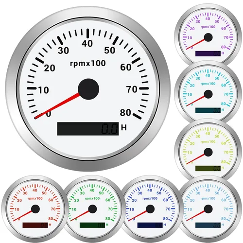 Vista 10 de Tacómetro de 85 mm RPM Medidor de tacómetro de 6000 RPM Tacómetros de reemplazo automotriz 0-6000 RPM Tacometro Medidor LED para automóvil Auto