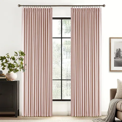 Vista 58 de RYB HOME Cortinas de lino texturizado 100% opacas de 84 pulgadas de largo, aislamiento térmico, privacidad, ahorro de energía para dormitorio, sala