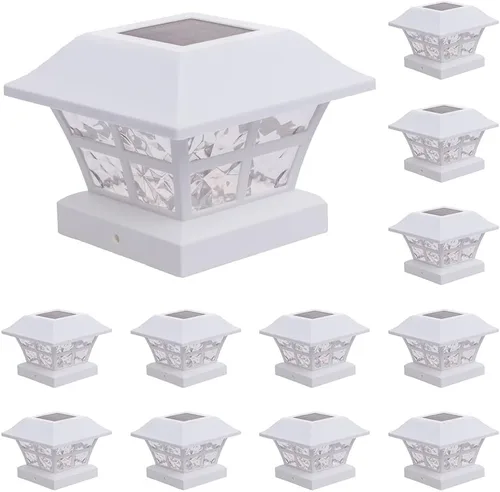 Vista 6 de GreenLighting Luces solares clásicas para tapa de poste – Se adapta a 5 x 5 PVC/vinilo al aire libre alimentado por energía solar para exteriores