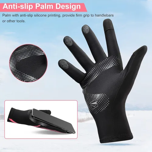 Vista 5 de Cevapro Womens Winter Gloves for Women Touchscreen, Thin Lightweight Winter Gloves Thermal Warm Gloves for Women Running Cycling Driving Hiking