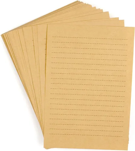 Vista 9 de Juego de papel estacionario vintage + sobres de estraza con calcomanías de sellado, 64 piezas de 4 patrones de papel de escritorio de 8.3 x 5.7 [02]