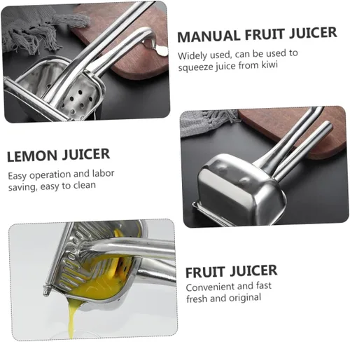 Vista 2 de Stainless Steel Manual Fruit Juicer Squeezer for Citrus Lemons Limes and Oranges Ergonomic Handle Labor-saving Citrus Press for Household Use Easy