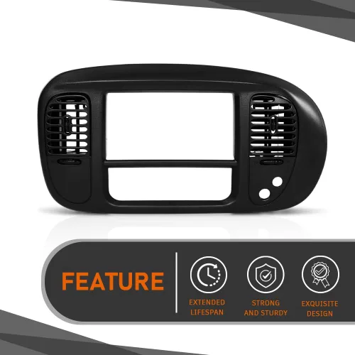 Vista 5 de CROSSDESIGN Nuevo negro central Dash Radio Air Vent Bisel Trim compatible con Ford F150 Expedition 1997 1998 1999 2000 2001 2002 2003