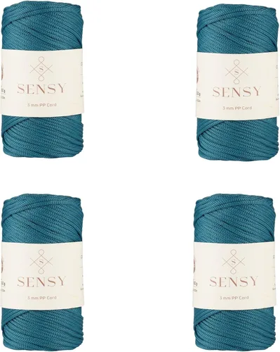 Vista 122 de Cuerda de poliéster Sensy Premium de 3 mm, 120 metros, 100% cordón de polipropileno, cuerda de macramé de 3 mm, cordón para bolsos de ganchillo