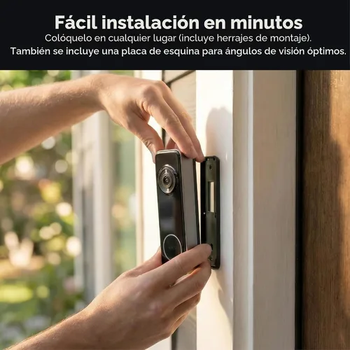 Vista 9 de Wyze Timbre de video con batería, cámara inalámbrica, 1536 x 1536 HD+ con visión nocturna a color, audio de 2 vías, vista 1:1 de cabeza a pies