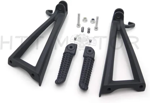 Vista 2 de Reposapiés y soporte para pie de pasajero trasero negro compatible con Yamah YZF-R6 2006-2014