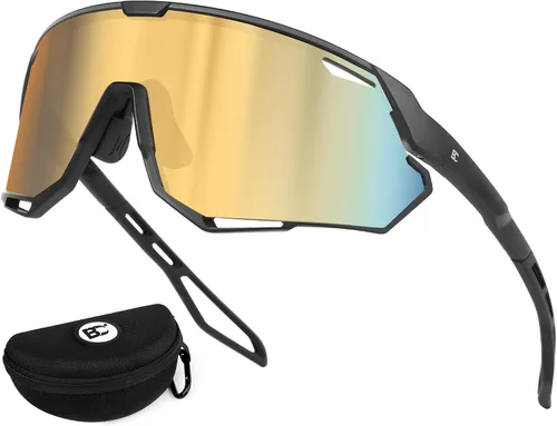 Vista 7 de BIRCEN Gafas de sol deportivas de béisbol para hombre: TR90 gafas de ciclismo ligeras envolventes para correr al aire libre MTB Bike