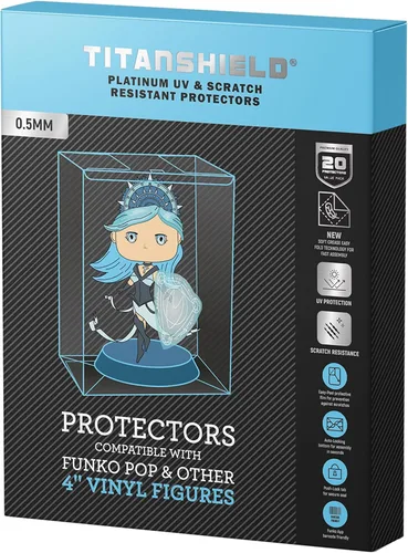 Vista 9 de TitanShield Funda protectora de platino de 0.020 in resistente a los rayos UV y a los arañazos, compatible con Funko, figuras de vinilo de 4
