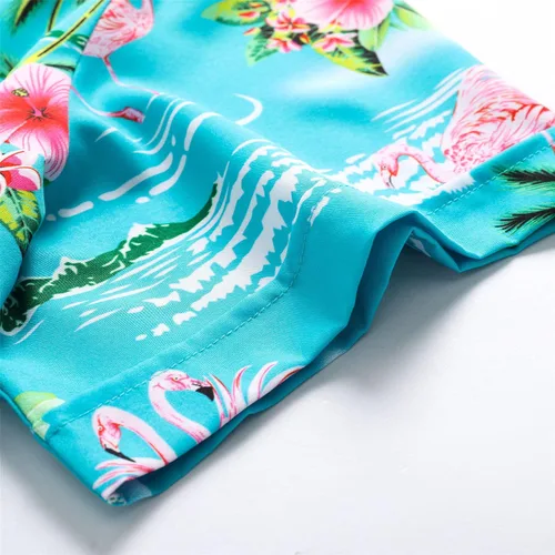 Vista 7 de Simmashah Camisa hawaiana para hombre, manga corta, con botones, ropa de playa, unisex, flamencos de verano, camisas florales Aloha