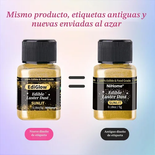 Vista 5 de NiHome Polvo brillante comestible con purpurina para bebidas, postres Rosa (Girl Pink)