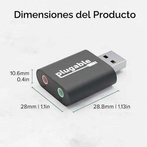 Vista 7 de Enchufable USB adaptador de audio con 3.5 mm Altavoz/Clavijas para audífonos y micrófono