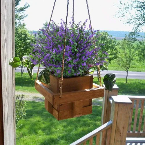 Vista 8 de GREENRAIN 8 ramilletes de flores artificiales de lavanda púrpura (1#Purple)