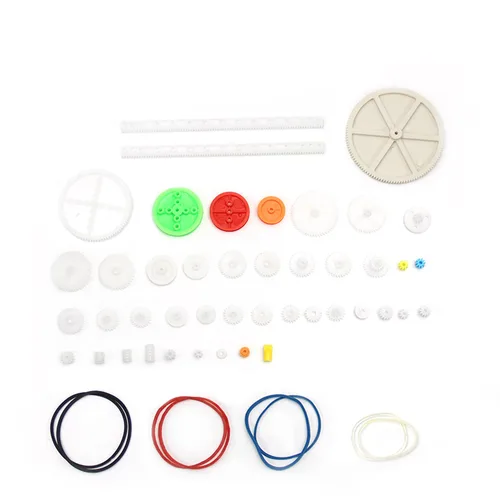 Vista 4 de Fielect Kit de engranajes de plástico 43pcs con accesorios surtidos para robot motor DC