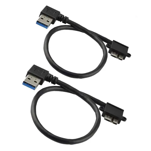 Vista 3 de Seadream Paquete de 2 adaptadores USB 3.0 A macho a micro B macho en ángulo