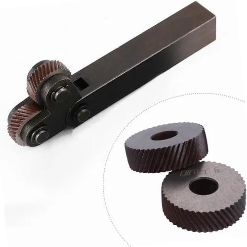 Vista 3 de TEHAUX Rueda de moleteado de acero de alta resistencia 4pcs Cabeza de pivote para torno Herramienta de moleteado grueso