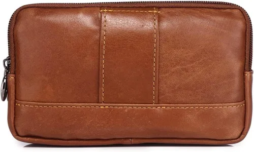 Vista 3 de Leather Phone Belt Bag Holster Pouch for Men Loop Flip Coin Purse Case Cell Phone Waist Pack Pouch Case