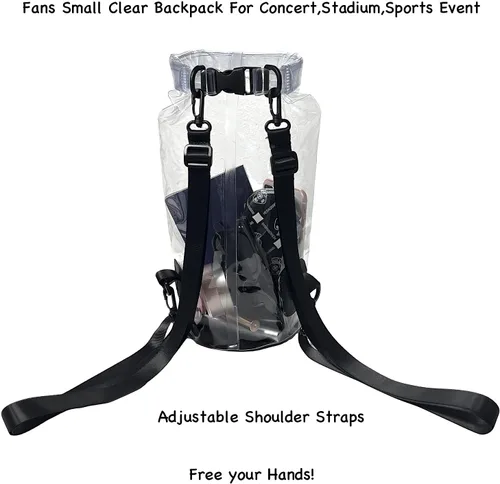 Vista 4 de Bolsa transparente aprobada para estadios, resistente al agua, bolsa cruzada, bolsa transparente seca para conciertos, museo, deportes