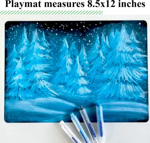 Vista 5 de The Pencil Grip Kit de tapete de juego de pizarra negra con 8 Wonder Stix, 8-1/2 "x 12", 4 tablas