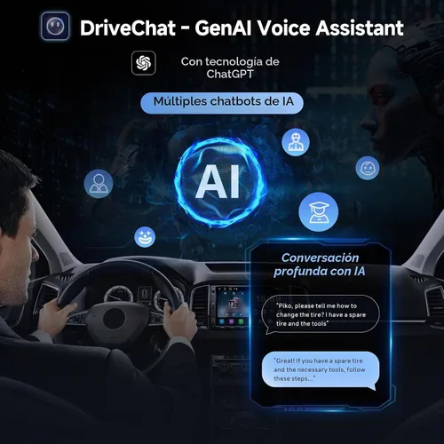 Vista 3 de A5L 7" 2+32GB Android Auto Estéreo de Coche Doble DIN, Cámara de Respaldo LRV y Cámara Dash 1080P DVR, CarPlay/Android Auto Inalámbrico
