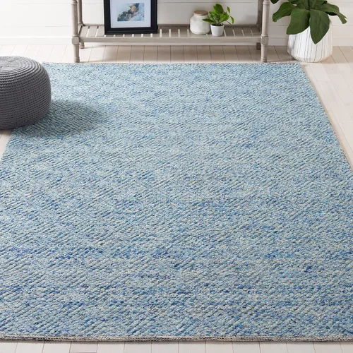 Vista 21 de SAFAVIEH Colección Natura - Alfombra decorativa de 2 x 3 pies, azul, lana hecha a mano, ideal para áreas de alto tráfico en entrada, sala de estar