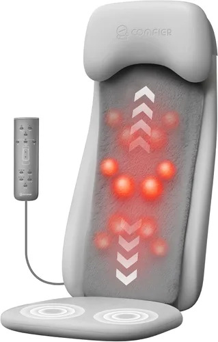 Vista 11 de COMFIER Silla masajeadora con calor, masajeador de espalda Shiatsu portátil con compresión y rodamiento, almohadilla para silla de masaje