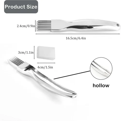 Vista 2 de PCTC Cuchillo de Acero Inoxidable para Cebolla Verde Picada, Utensilio de Cocina para Cortar Verduras y Cebolla, Cuchillo Afilado para Cortar