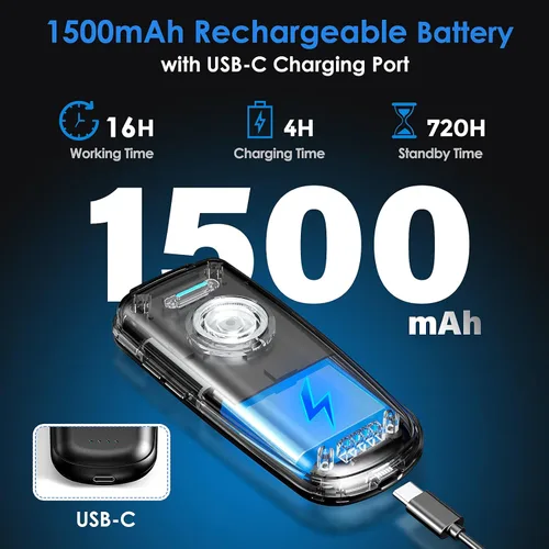 Vista 6 de Eyoyo Mini escáner de código de barras Bluetooth 1D inalámbrico, con botón de encendido/apagado, botón de subida y bajada de volumen, batería