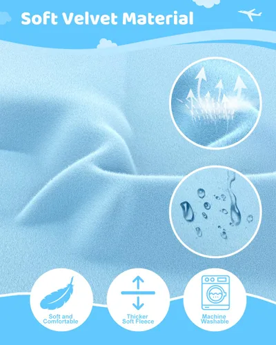 Vista 5 de Cama de avión para niños pequeños, extensor de asiento de avión para niños, bolsa de cordón 2 en 1, artículos esenciales de viaje para niños