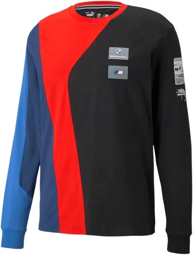 Vista 3 de PUMA BMW MMS Street Moto - Camiseta casual de manga cuello redondo para hombre color negro azul