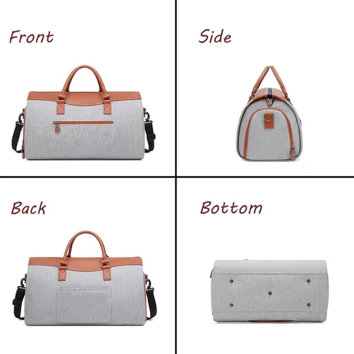 Vista 3 de BUG Bolsas de ropa, bolsa de ropa convertible con correa para el hombro, compartimento para zapatos, bolsas de viaje de transporte, bolsa de lona
