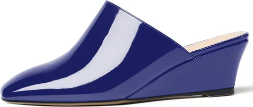 Vista 2 de MODENCOCO Zapatos de tacón bajo para mujer, cómodos, de patente, informales, con puntera cuadrada, de tacón bajo, de 2 pulgadas