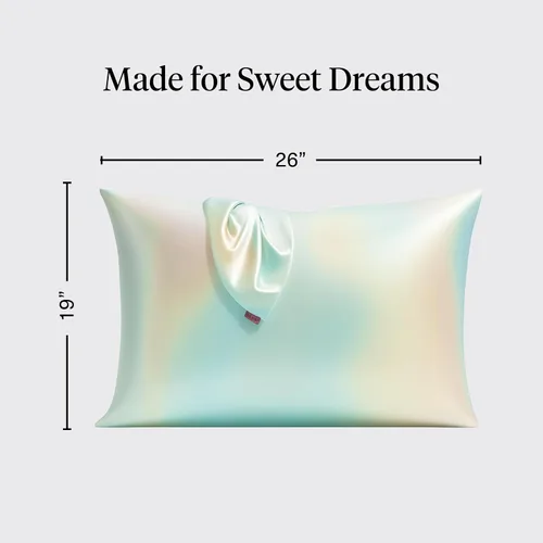 Vista 5 de Kitsch Funda de almohada de satén con cremallera, tamaño estándar, Aura