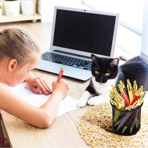 Vista 5 de 10 unidades de bolígrafos para amantes de mascotas, juego de bolígrafos para gatos y perros con frase divertida, bolígrafo negro de uso diario