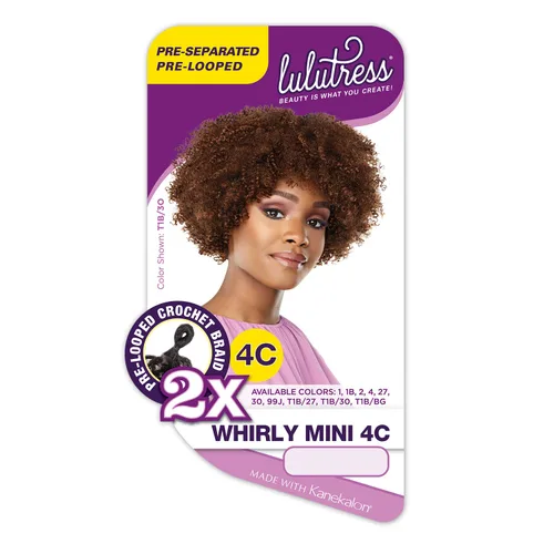 Vista 4 de Sensationnel Lulutress - Extensiones de cabello trenzado de ganchillo para hacer tú mismo, todo Kanekalon retardante de llama fibra sintética