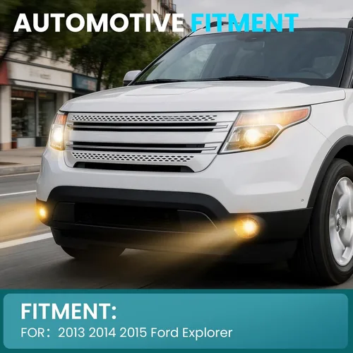 Vista 2 de Fog Lights Compatible With 2013 2014 2015 Ford Explorer Front Bumper Driving Lamp Assembly Clear Lens