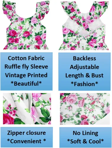 Vista 271 de Vestido de verano para niña, de algodón, con diseño floral