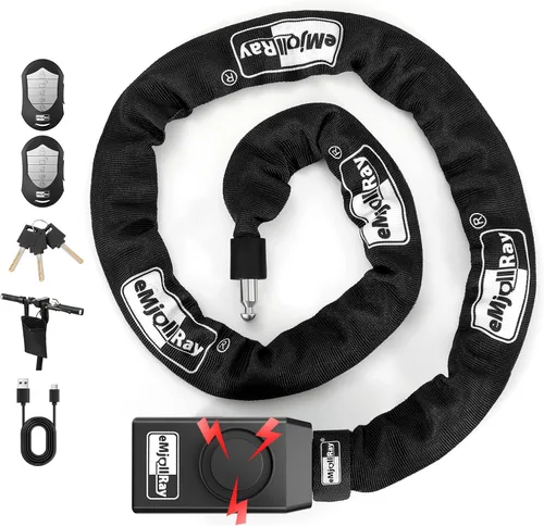 Vista 8 de Cerradura de cadena antirrobo para bicicleta, cerradura de bicicleta de seguridad de 110 dB, cerradura de cadena de 0.315 in x 4 pies con llave