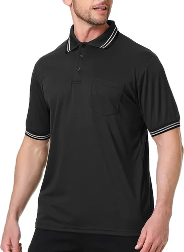 Vista 2 de TopTie Camiseta de árbitro de béisbol y softbol de manga corta Negro