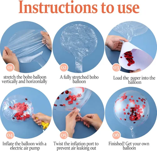 Vista 6 de Jexine - 100 globos Bobo de 24 pulgadas, burbujas transparentes para Diseño de burbujas transparentes, ideal para bodas, cumpleaños