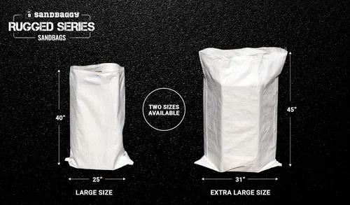 Vista 8 de Sandbaggy Sacos de arena grandes - Tamaño: 25 "x 40" - Bolsas gruesas para contratistas resistentes, bolsas de basura resistentes, bolsa de basura