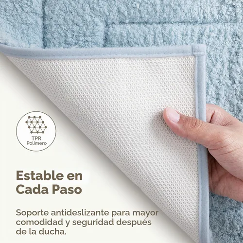Vista 5 de GRANNY SAYS Alfombra de baño azul bebé de 16 x 24 pulgadas, alfombrilla
