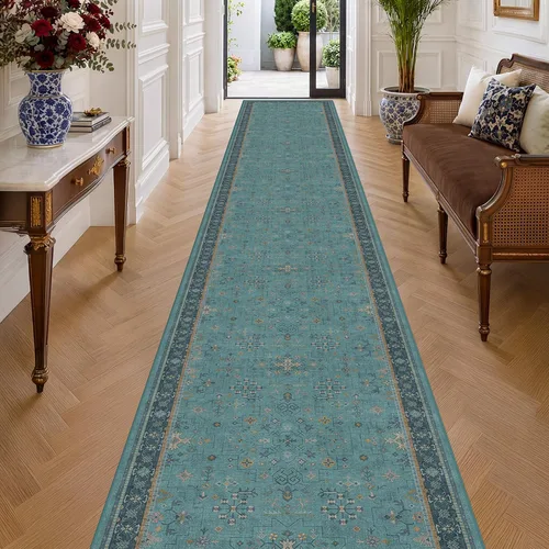 Vista 98 de Hazo Haus – Alfombra pequeña para entrada, cocina o baño, antideslizante con base de goma, resistente a las manchas y a la decoloración, diseño