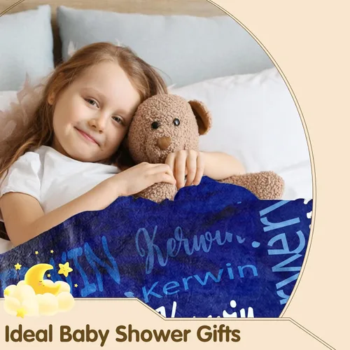 Vista 4 de ICELIETE Envía al día siguiente, mantas personalizadas para niños, manta personalizada con nombre, manta de franela, regalos de Navidad y cumpleaños